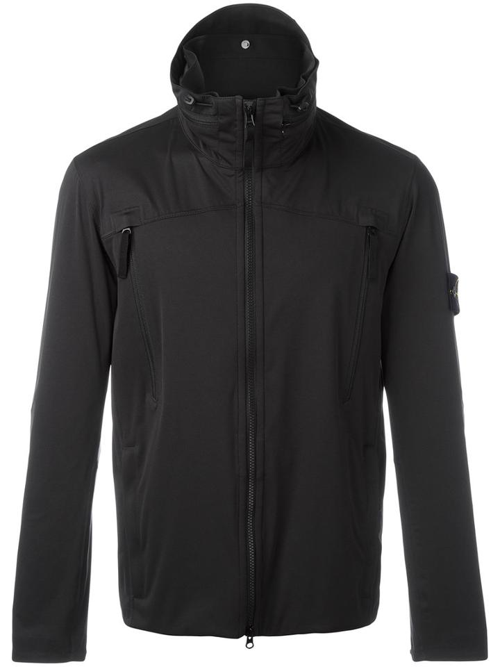 Stone Island Classic Windbreaker, Men's, Size: Small, Black, Polyester/polyurethane Resin