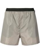 Low Brand Contrasting Waistband Track Shorts - Grey