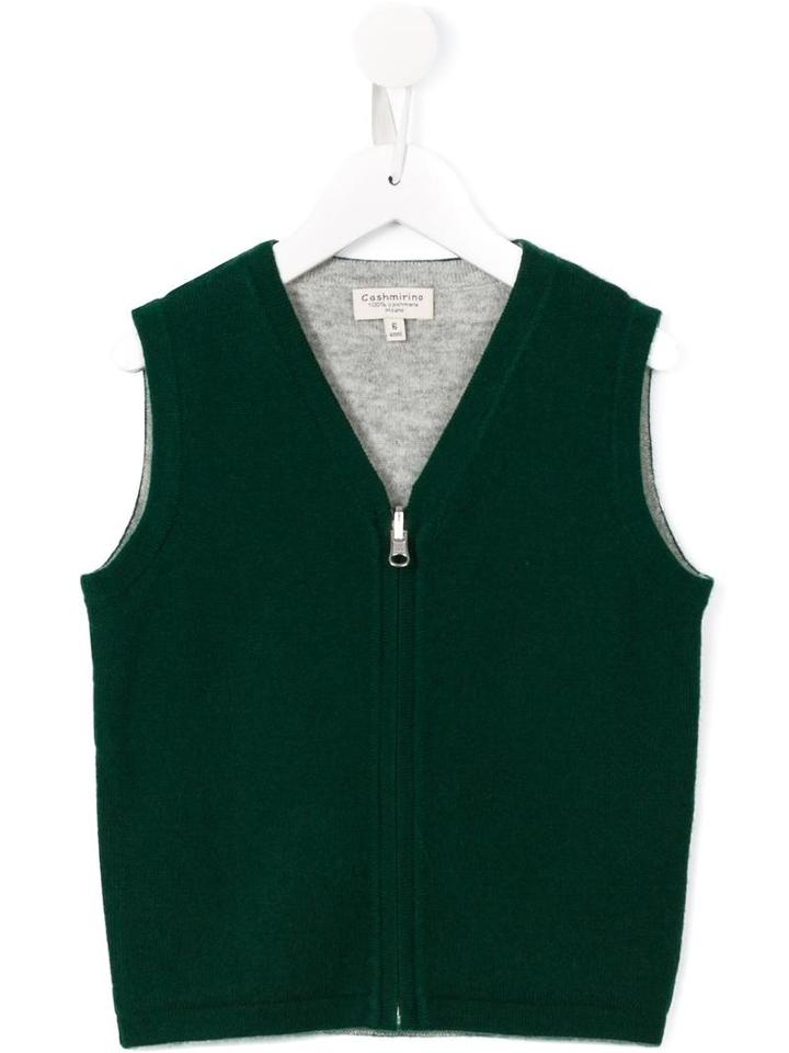 Cashmirino V-neck Gilet, Boy's, Size: 6 Yrs, Green