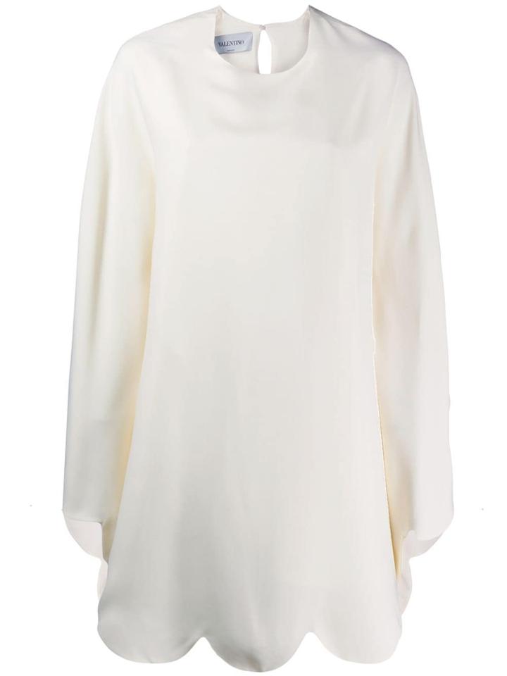 Valentino Scalloped Edge Dress - White