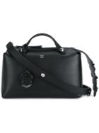 Fendi Small Leather Floral By The Way Tote, Women's, Black, Leather/cotton