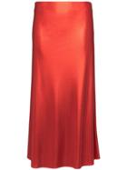 Galvan Mars Silk Midi Skirt - Red