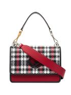 Fendi Kan I F Woven Leather Shoulder Bag - Red