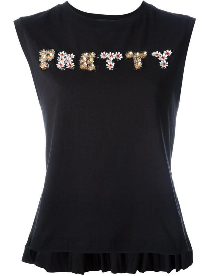 Markus Lupfer Pretty Embellished Tank Top, Women's, Size: Xs, Black, Cotton