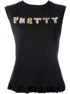 Markus Lupfer Pretty Embellished Tank Top, Women's, Size: Xs, Black, Cotton