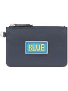 Fendi Patch Embellished Pouch - Blue