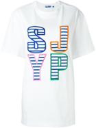 Steve J & Yoni P - Embroidered Logo Long T-shirt - Women - Cotton - One Size, White, Cotton