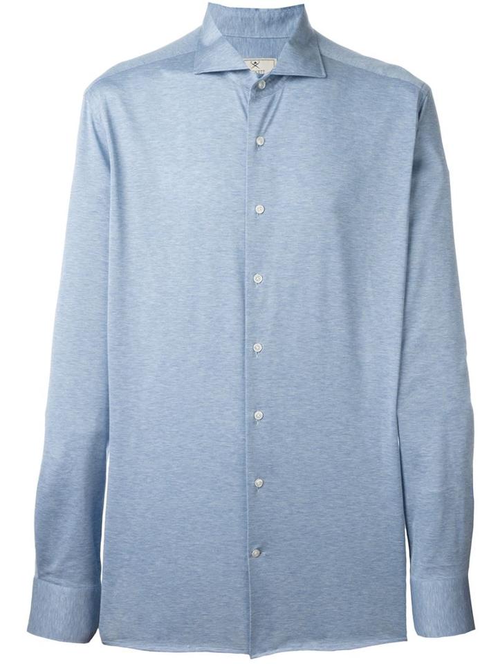 Hackett Melange Shirt, Men's, Size: Xl, Blue, Cotton