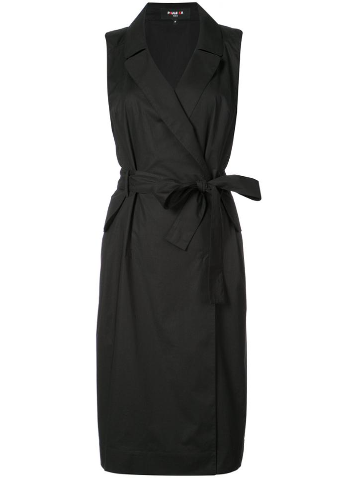 Paule Ka Belted Sleeveless Dress - Black