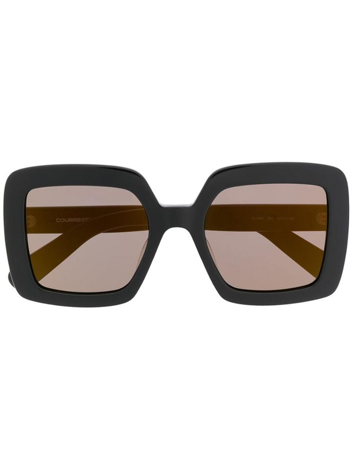 Courrèges Eyewear Square Oversized Sunglasses - Black