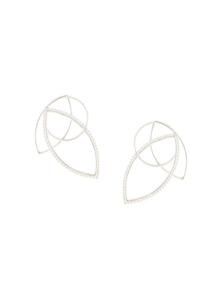 Natalie Marie Large Maple Dotted Earrings - Silver