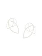 Natalie Marie Large Maple Dotted Earrings - Silver