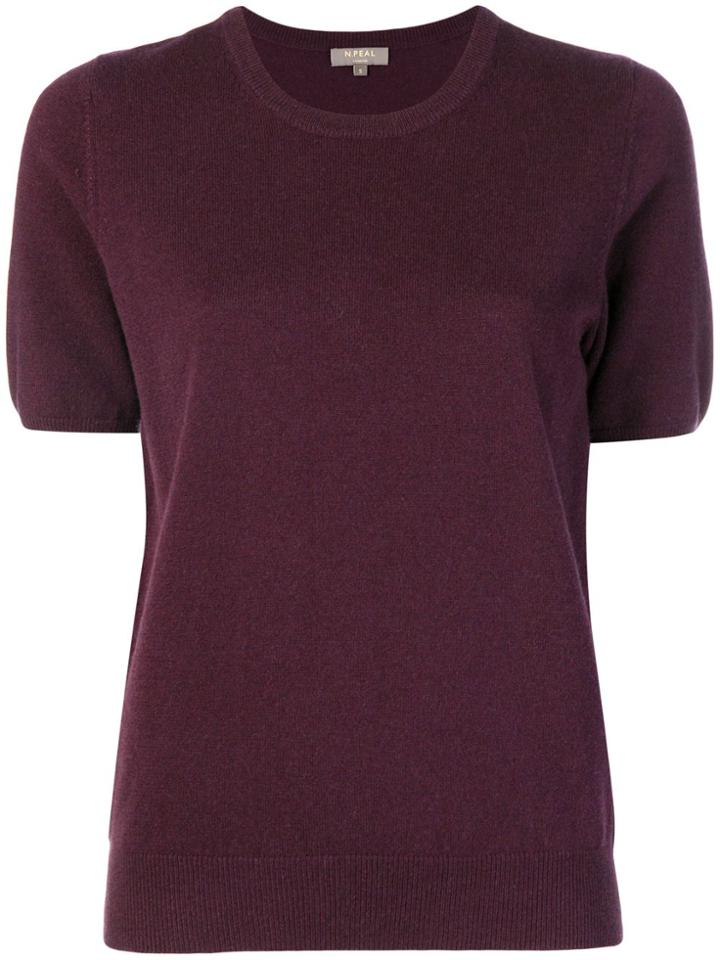 N.peal Round Neck Knitted T-shirt - Pink & Purple