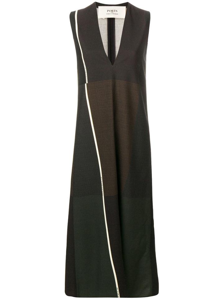 Ports 1961 Sleeveless Panelled Dress - Black