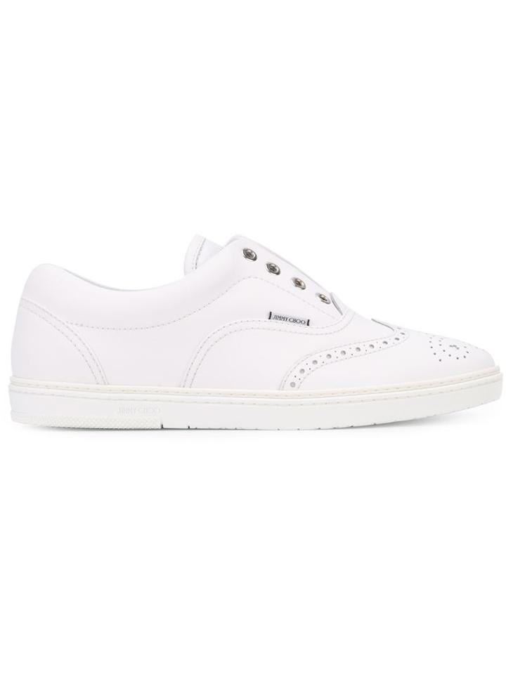 Jimmy Choo Brian Sneakers, Men's, Size: 42, White, Calf Leather/rubber/leather