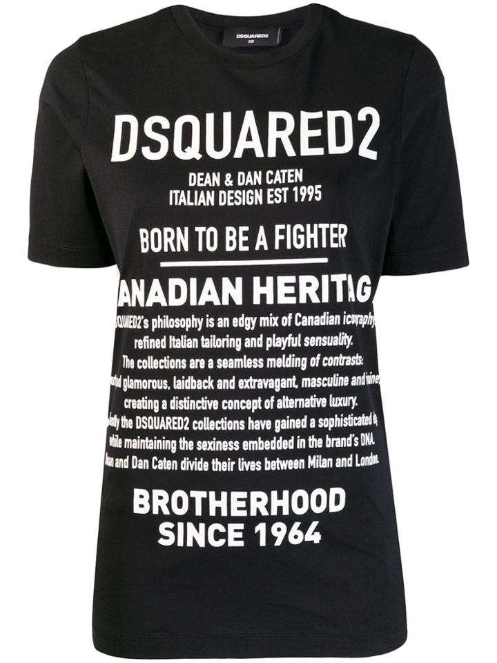 Dsquared2 Description Print T-shirt - Black