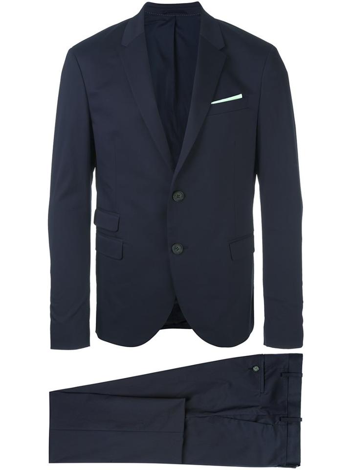 Neil Barrett Two-piece Suit, Men's, Size: 50, Blue, Viscose/polyester/cotton/cotton