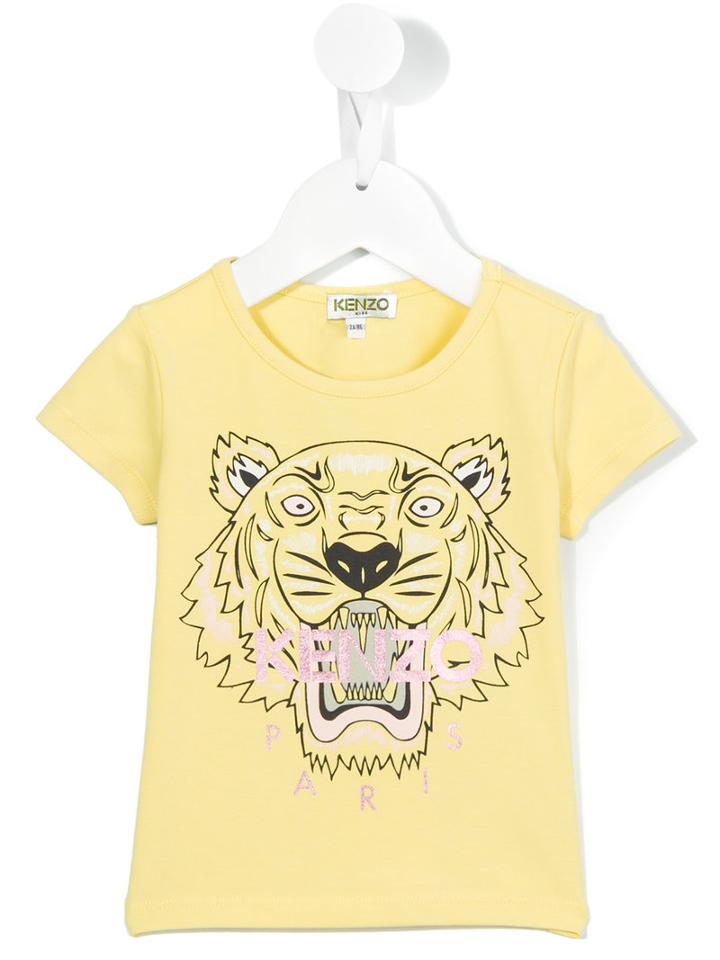 Kenzo Kids Tiger Print T-shirt, Toddler Girl's, Size: 24 Mth, Yellow/orange