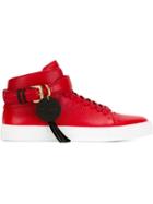 Buscemi 100mm Hi-top Sneakers, Men's, Size: 6, Red, Leather/rubber