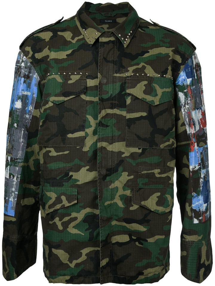 Taakk - Arm Patches Camouflage Jacket - Men - Cotton - 2, Green, Cotton