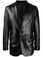 Tom Ford Leather Blazer Jacket - Black