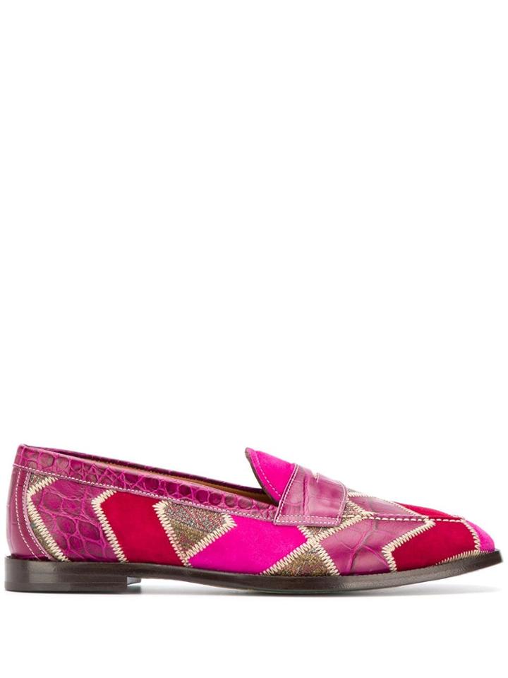 Etro Colour Block Loafers - Pink