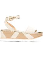 Stuart Weitzman Platform Sandals, Women's, Size: 36, Nude/neutrals, Rubber/leather/cotton