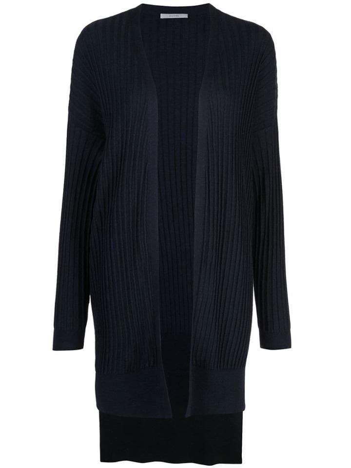 Dusan Ribbed Knit Longline Cardigan - Blue