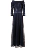 Tadashi Sequin Embroidered Dress, Women's, Size: 8, Blue, Polyester/sequin