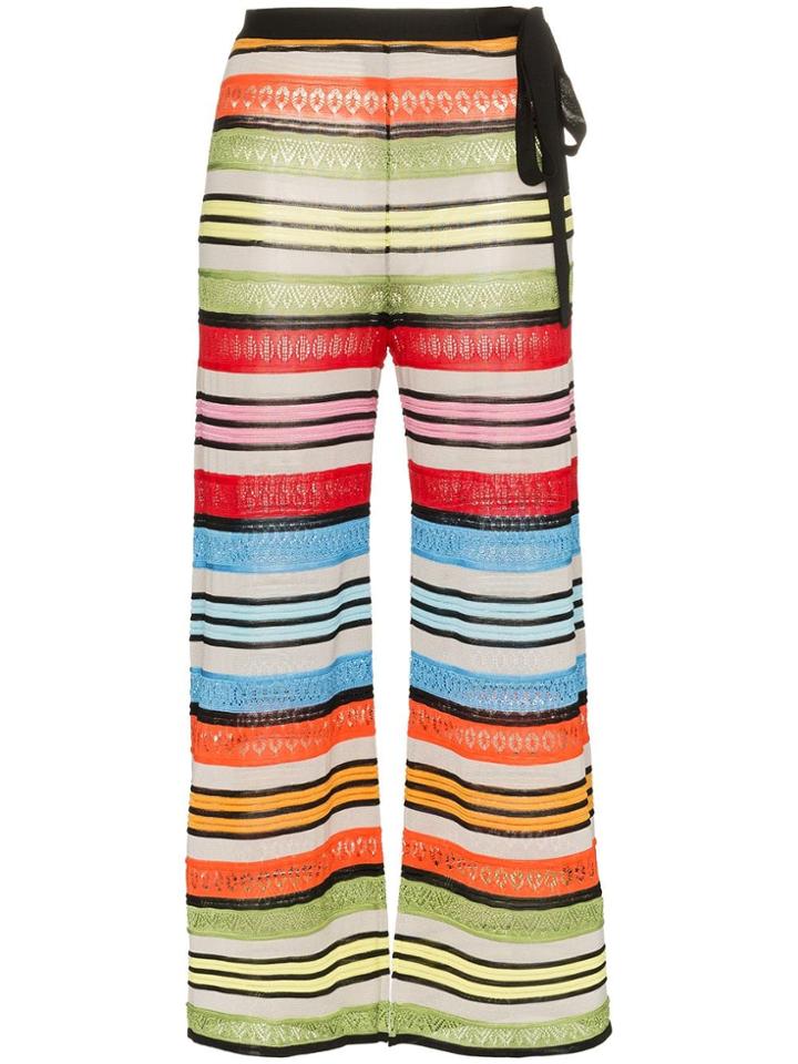 Mary Katrantzou Rego Stripe Wide Leg Trousers - Green