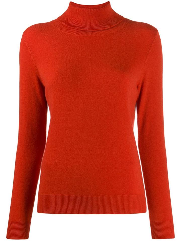 N.peal Fine Knit Roll Neck Jumper - Orange