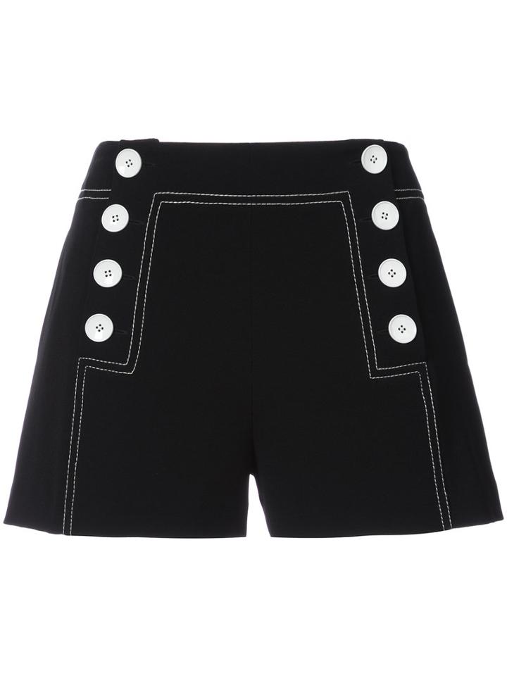 Derek Lam 10 Crosby - Nautical Shorts - Women - Polyester/triacetate - 10, Black, Polyester/triacetate