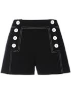 Derek Lam 10 Crosby - Nautical Shorts - Women - Polyester/triacetate - 10, Black, Polyester/triacetate