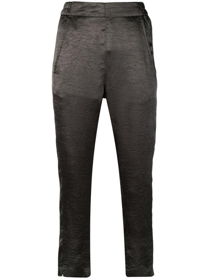 Ann Demeulemeester Metallic Cropped Trousers - Green