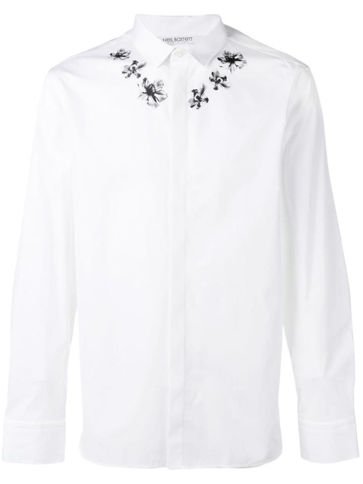 Neil Barrett White Flowers Shirt