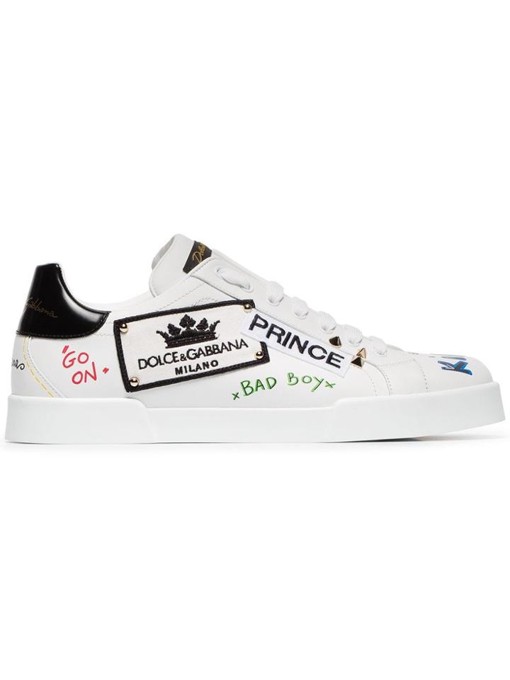 Dolce & Gabbana Prince Graffiti Print Sneakers - White