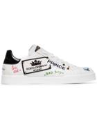 Dolce & Gabbana Prince Graffiti Print Sneakers - White