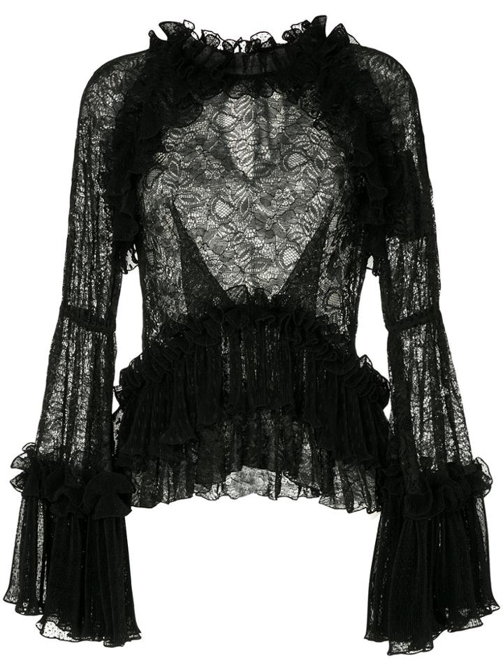 Romance Was Born Hocus Pocus Lace Blouse - Black