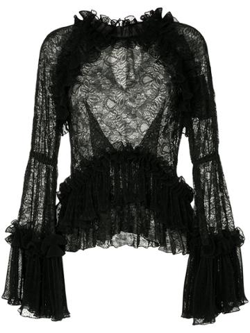 Romance Was Born Hocus Pocus Lace Blouse - Black