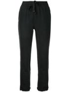 Venroy Drawstring Cropped Trousers - Black