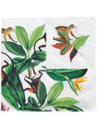 Oscar De La Renta Jungle Print Twill Scarf - White