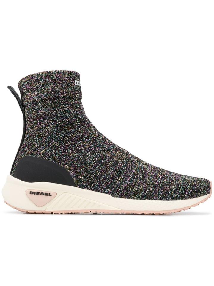Diesel Mid Top Sock Sneakers - Black