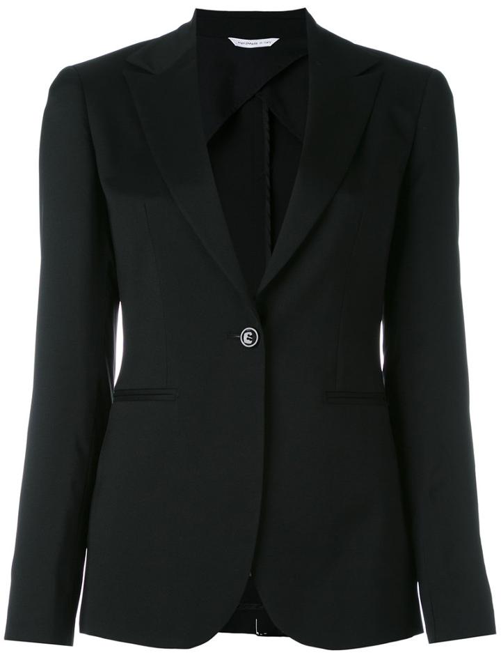Tonello - One Button Blazer - Women - Silk/cotton/polyester/cupro - 40, Black, Silk/cotton/polyester/cupro