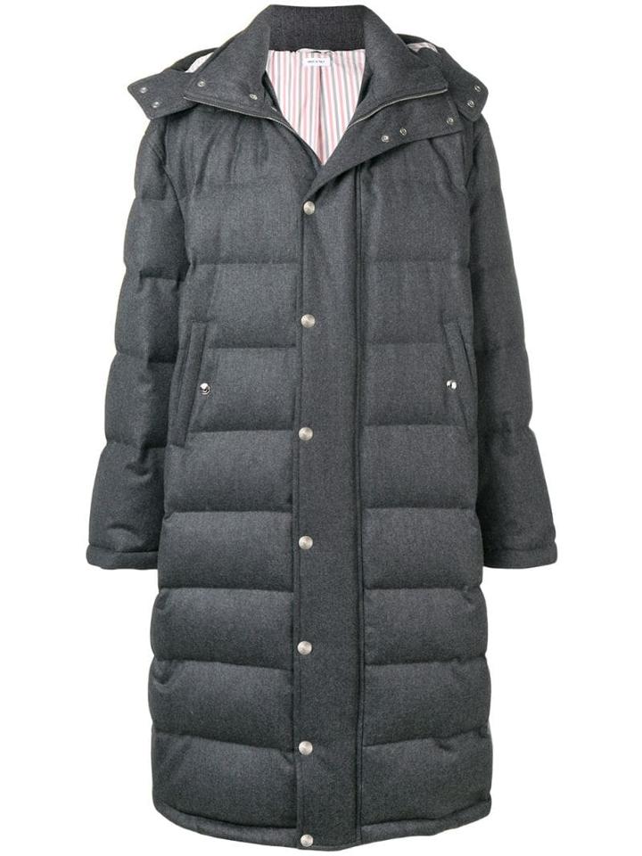 Thom Browne Oversized Long Bomber Jacket - Grey