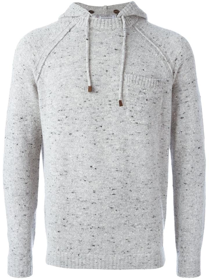 Brunello Cucinelli Melange Knit Hoodie