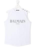 Balmain Kids Logo Tank - White
