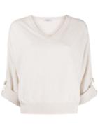 Brunello Cucinelli Tab Sleeve Jumper - Neutrals