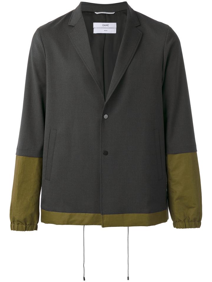 Oamc Two Button Blazer, Men's, Size: Small, Grey, Polyester/spandex/elastane/wool/cupro