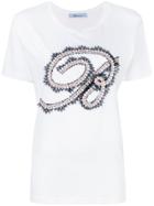 Blumarine Embellished B T-shirt - White