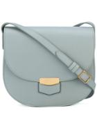 Céline Shoulder Saddle Bag, Women's, Blue, Calf Leather
